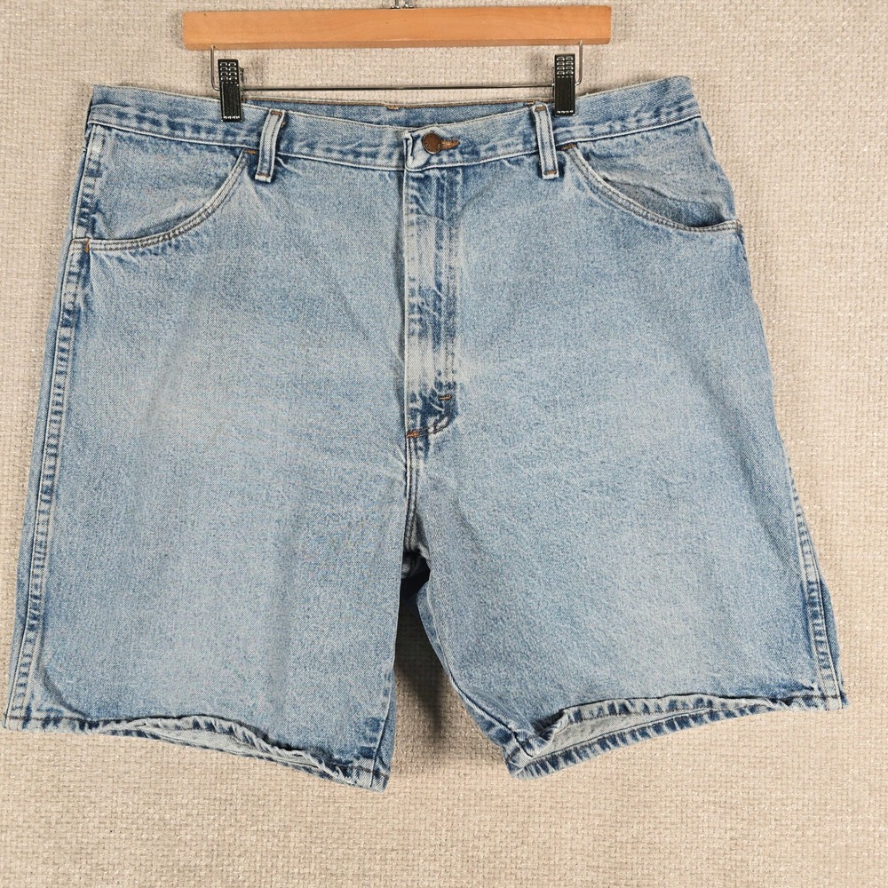 Rustler Mens Light Wash Denim Shorts Relaxed Fit Workwear Blue Size 40